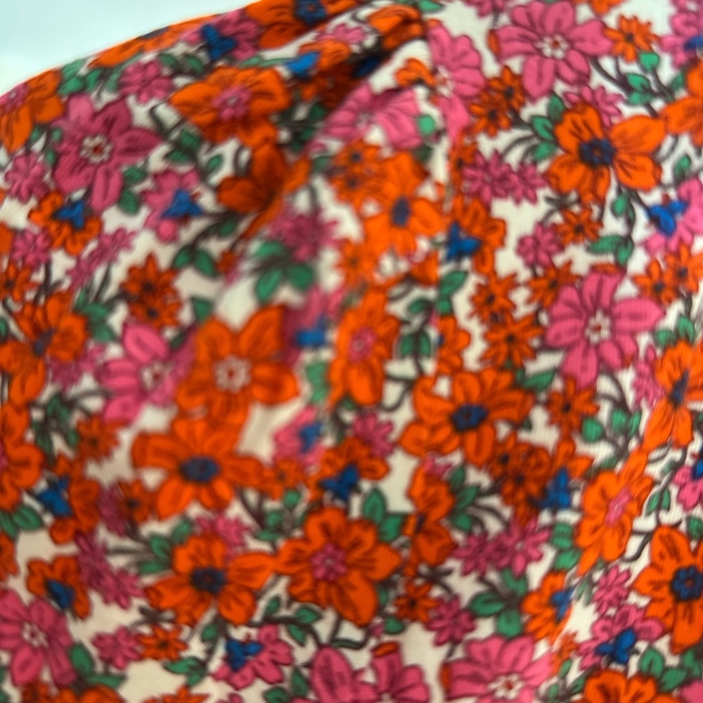 J. Crew Red and Pink Floral Long Sleeve Top - Picture 4 of 4